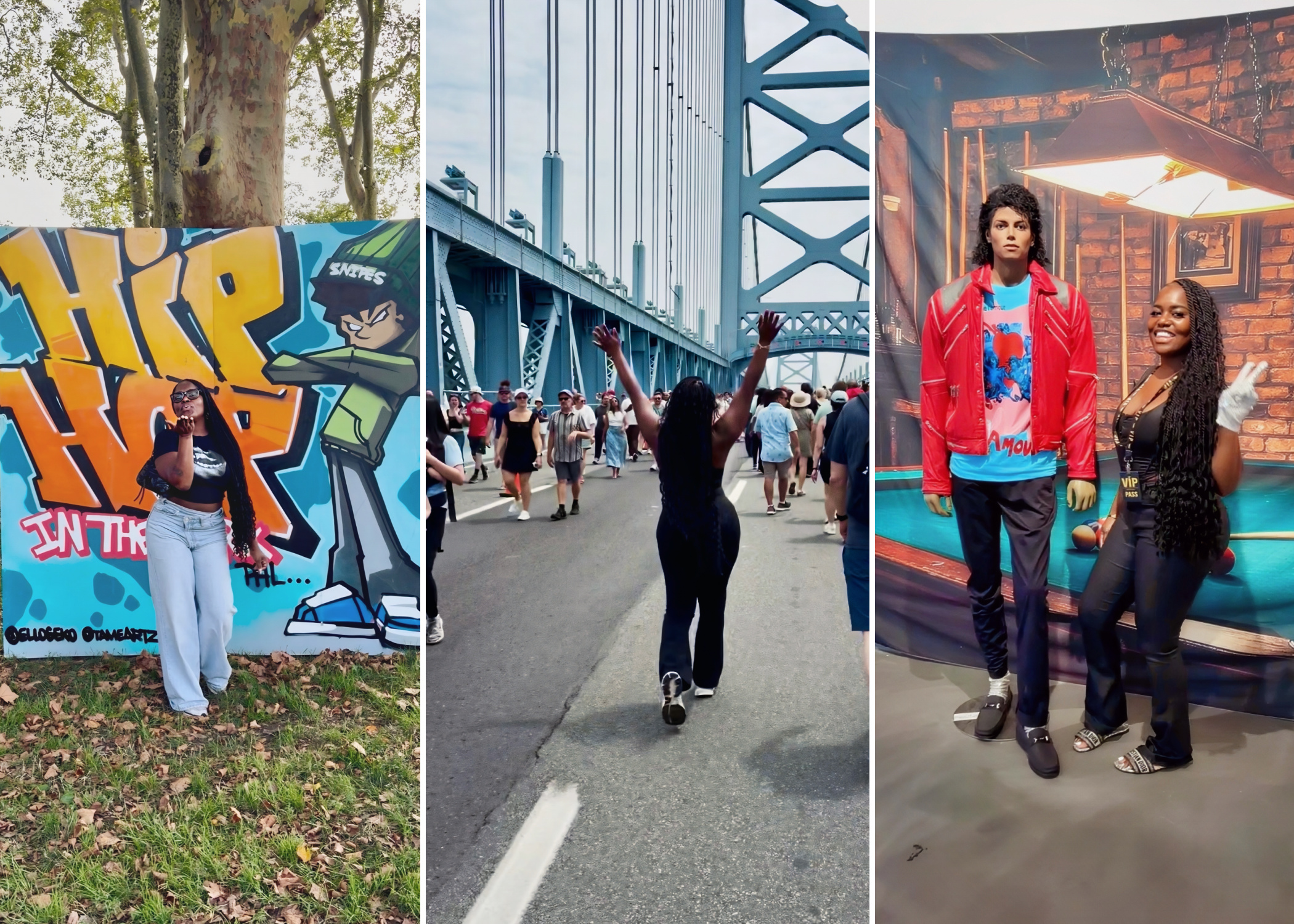 Melissa Finds Philly exploring Philadelphia at public art, a bridge event, and a pop culture exhibit